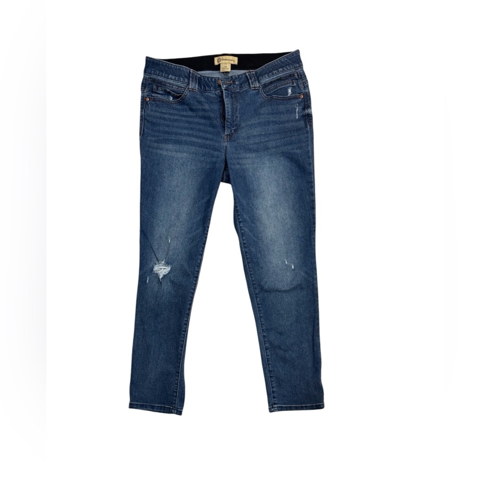 Democracy Ab Technology Jeans Size 14 Distressed Slim Straight Mid Rise